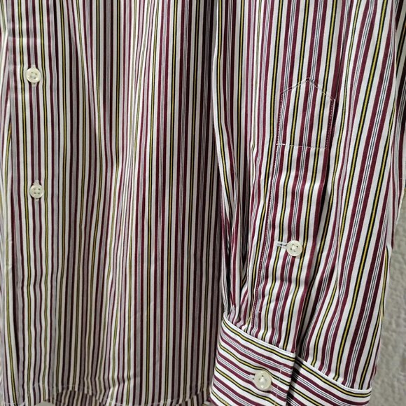 Ralph Lauren  -L- 16.5 NECKS   Men' casual button downs, wine ,gold white colors - Picture 5 of 7